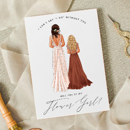 Invitación ¿Serás mi dama de las flores? Niñas en vestidos In