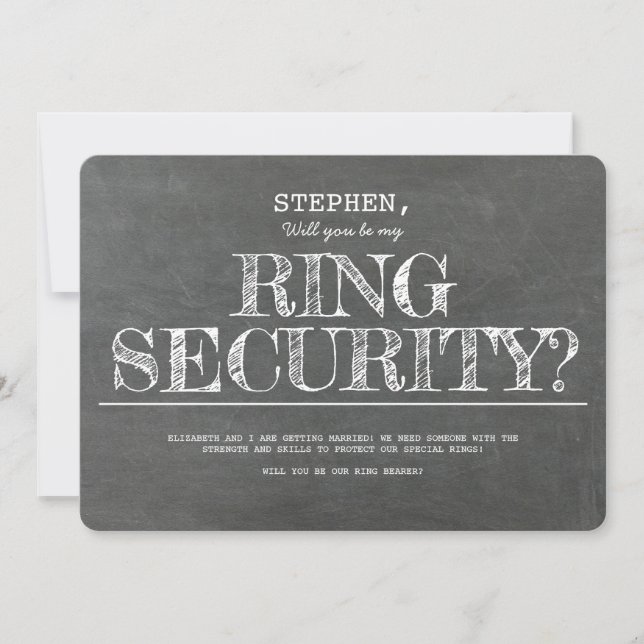 Invitación ¿Serás Mi Divertida Propuesta De Ring Security? (Anverso)
