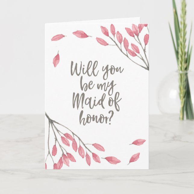 Invitación ¿Serás mi doncella de honor floral? (Anverso)