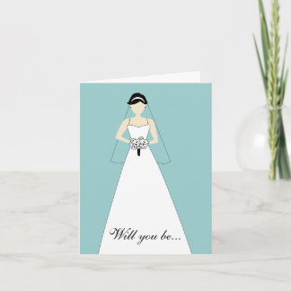Invitación ¿Serás mi empleada de honor? Azul blanco