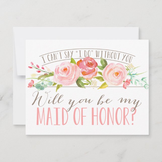 Invitación Serás mi empleada de honor | Bridesmaid (Anverso)