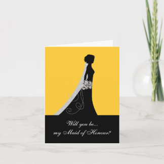 Invitación ¿Serás mi empleada de honor? Cards Yellow