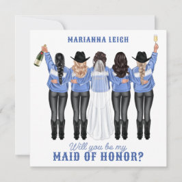 Invitación ¿Serás mi empleada de honor? Chicas de Denim