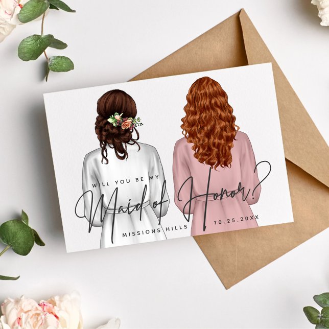 Invitación ¿Serás mi empleada de honor? Chicas en Robes V2 In (Subido por el creador)