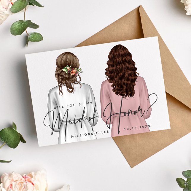 Invitación ¿Serás mi empleada de honor? Chicas en Robes V2 In (Subido por el creador)