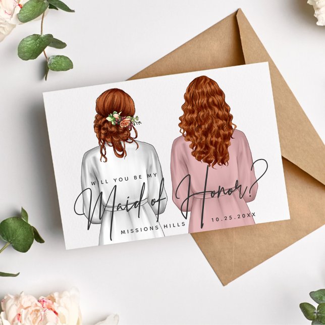 Invitación ¿Serás mi empleada de honor? Chicas en Robes V2 In (Subido por el creador)