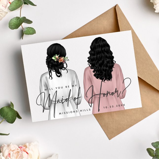 Invitación ¿Serás mi empleada de honor? Chicas en Robes V2 In (Subido por el creador)