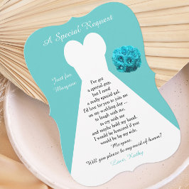 Invitación ¿Serás mi empleada de honor con los Rosas Aqua?