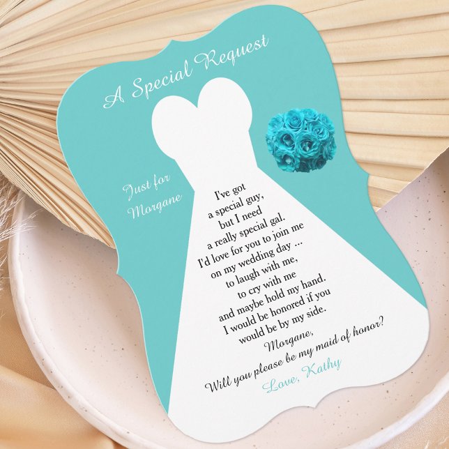 Invitación ¿Serás mi empleada de honor con los Rosas Aqua? (Subido por el creador)