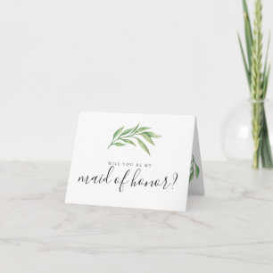 Invitación ¿Serás mi empleada de honor en las hojas botánicas