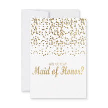 ¿Serás mi empleada de honor? Faux Gold Confetti