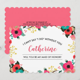 Invitación ¿Serás mi empleada de honor? Floral moderna