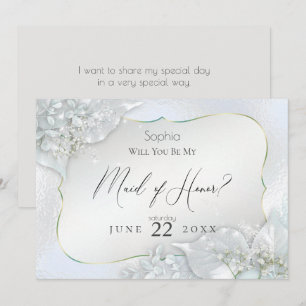 Invitación ¿Serás mi empleada de honor Icy Blue Shimmer?