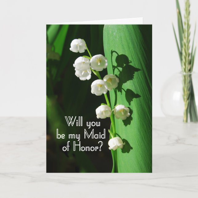 Invitación ¿Serás mi empleada de honor Lily del Valle? (Anverso)