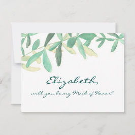 Invitación Serás mi empleada de honor para el botánico modern