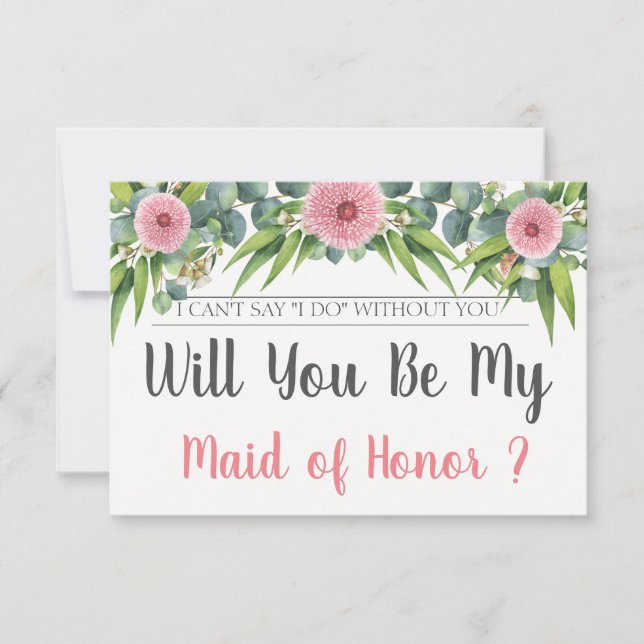 Invitación ¿Serás mi empleada de honor? Propuesta (Anverso)