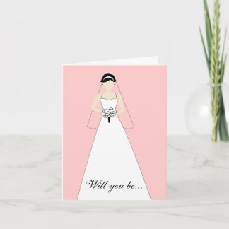 Invitación ¿Serás mi empleada de honor? Rosa blanco