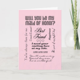 Invitación ¿Serás mi empleada de honor, Rosa, mejor amiga?