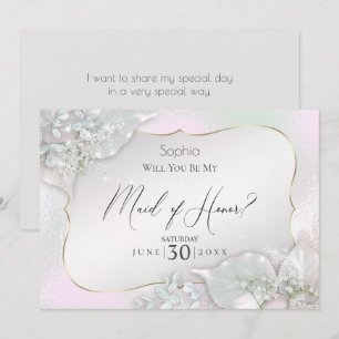 Invitación ¿Serás mi empleada de honor Wispy Pink Shimmer?