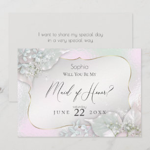 Invitación ¿Serás mi empleada de honor Wispy Pink Shimmer?