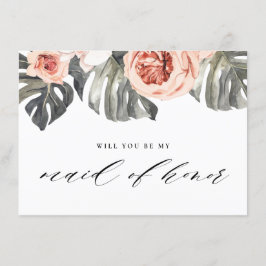Invitación ¿Serás mi empleada del honor de los trópicos elega