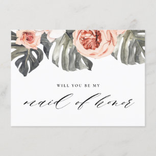 Invitación ¿Serás mi empleada del honor de los trópicos elega