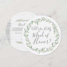 Invitación ¿Serás mi empleada del honor, la madera y la guirn