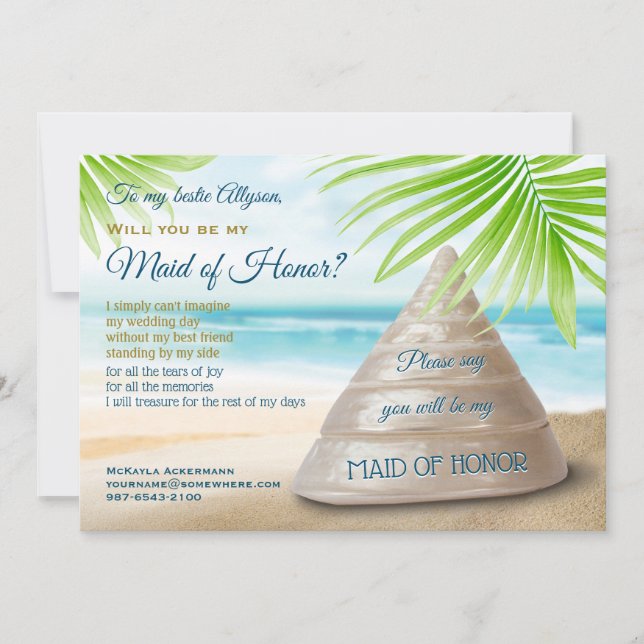 Invitación ¿Serás mi empleada doméstica de honor para casar e (Anverso)