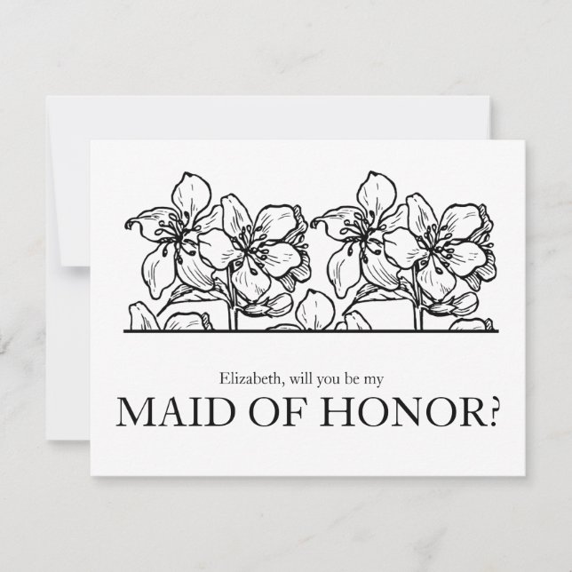 Invitación ¿Serás mi empleada doméstica de Moda de honor? (Anverso)