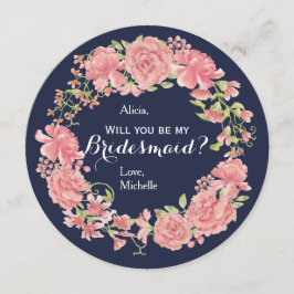 Invitación ¿Serás mi esposa marina de guerra rosa floral coro