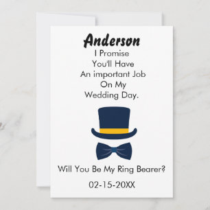 Invitación ¿Serás mi estilo clásico de portador de anillo?