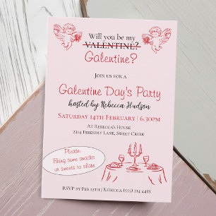 Invitación ¿Serás mi Galentine? Fiesta del Día de Galentine