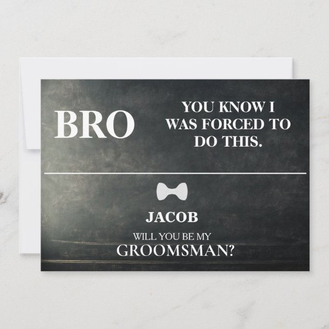 Invitación ¿Serás Mi Groomsman? (Anverso)