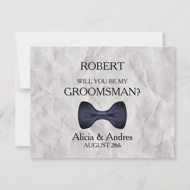 Invitación ¿Serás mi Groomsman? (Anverso)