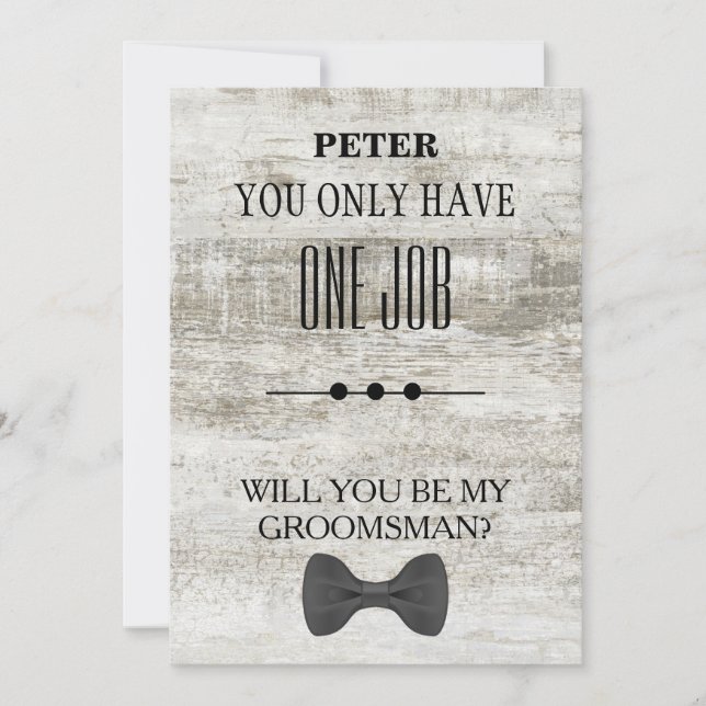 Invitación ¿Serás Mi Groomsman? (Anverso)