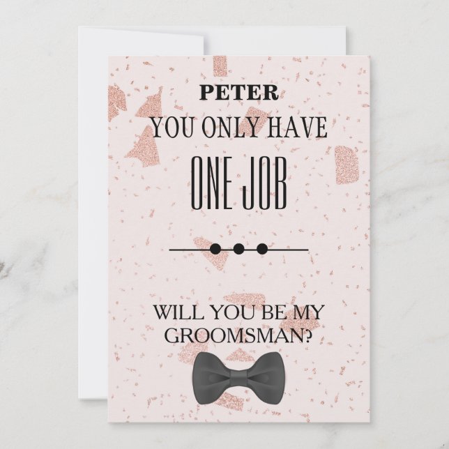Invitación ¿Serás Mi Groomsman? (Anverso)