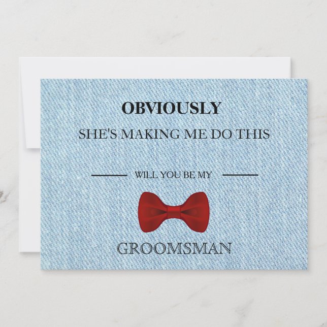 Invitación ¿Serás Mi Groomsman? (Anverso)