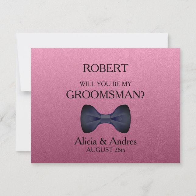 Invitación ¿Serás mi Groomsman? (Anverso)