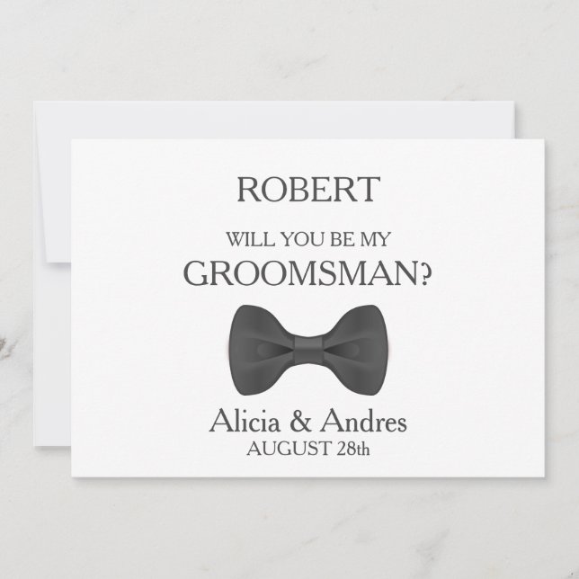 Invitación ¿Serás mi Groomsman? (Anverso)