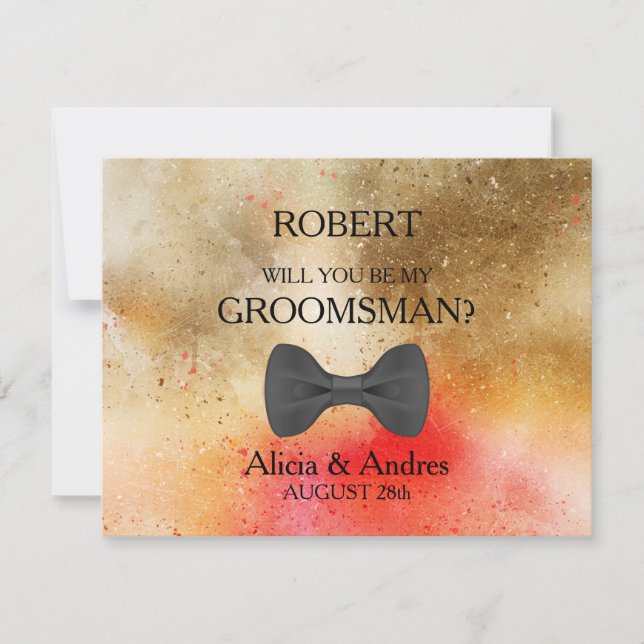Invitación ¿Serás mi Groomsman? (Anverso)