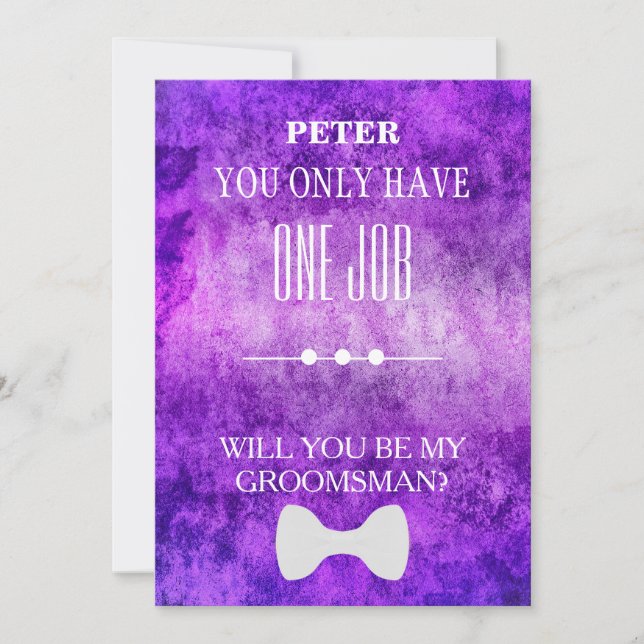 Invitación ¿Serás Mi Groomsman? (Anverso)