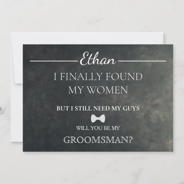 Invitación ¿Serás Mi Groomsman? (Anverso)
