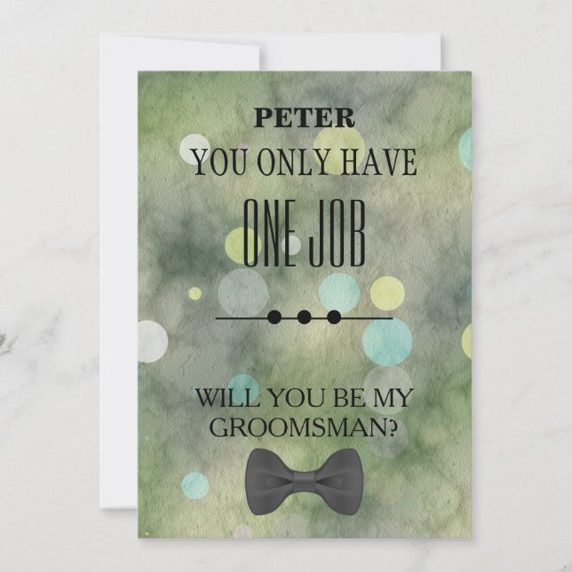 Invitación ¿Serás Mi Groomsman? (Anverso)
