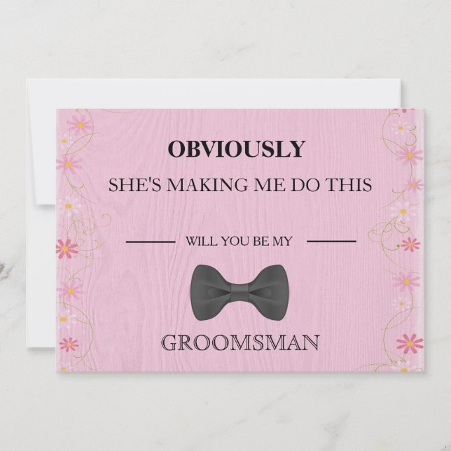 Invitación ¿Serás Mi Groomsman? (Anverso)
