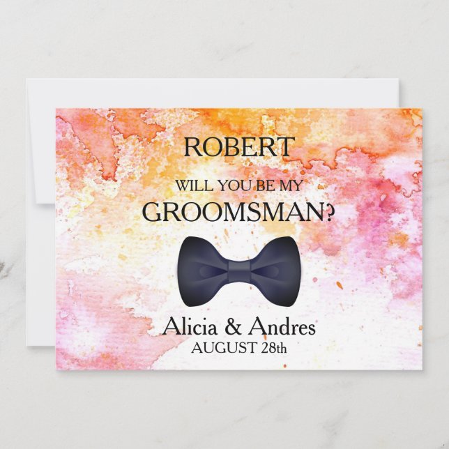 Invitación ¿Serás mi Groomsman? (Anverso)