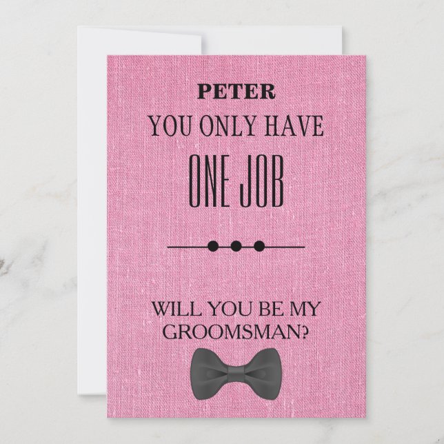 Invitación ¿Serás Mi Groomsman? (Anverso)