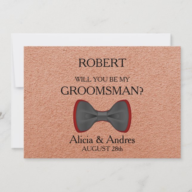 Invitación ¿Serás mi Groomsman? (Anverso)
