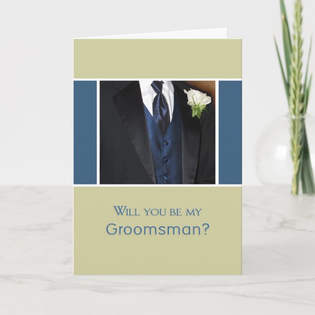 Invitación ¿Serás Mi Groomsman? (Anverso)