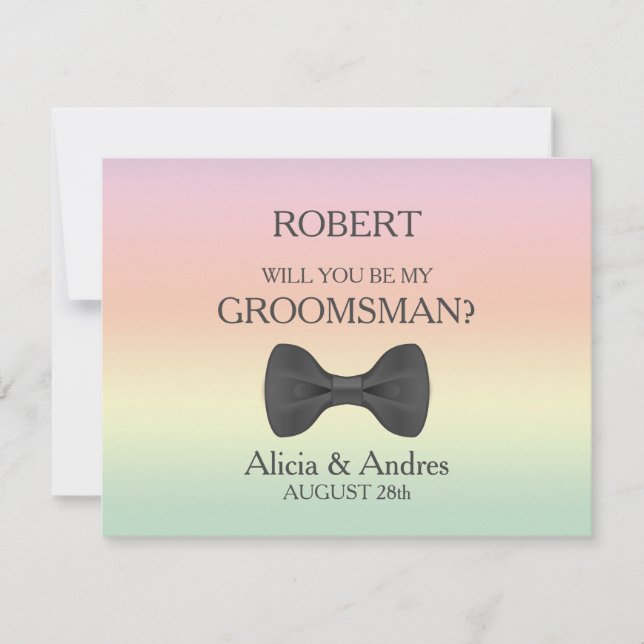 Invitación ¿Serás mi Groomsman? (Anverso)