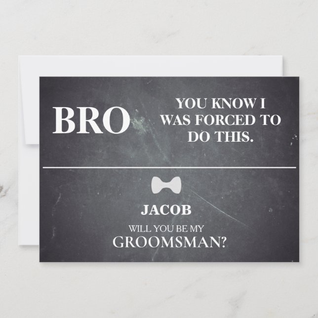 Invitación ¿Serás Mi Groomsman? (Anverso)